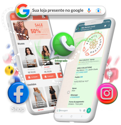 Cardápio digital e loja online conectados ao WhatsApp e Instagram